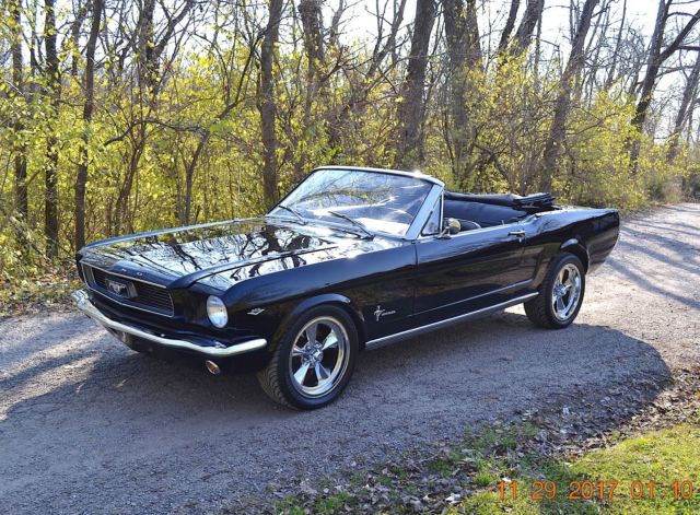1966 MUSTANG CONVERTIBLE 289 4SPD PS DISC SOLID BEAUTIFUL FACTORY RAVEN BLACK 1966 Ford Mustang 2 DOOR CONVERTIBLE 4SPD
