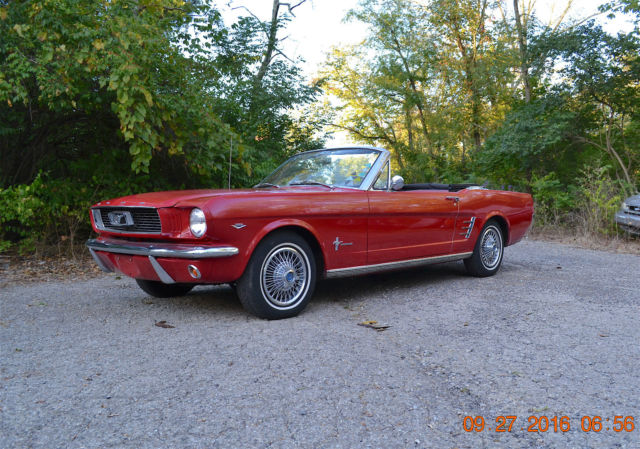 1966 MUSTANG CONVERTIBLE 289 AUTO PS VERY ORIGINAL AND CORRECT CAR RED ON RED 1966 Ford Mustang CONVERTIBLE