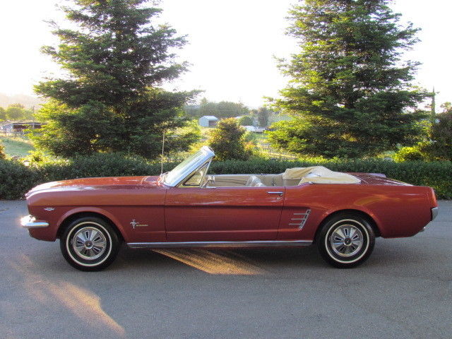 1966 Mustang Convertible, Bench Seat, 8 Track radio, Power Top, Emberglow Paint 1966 Ford Mustang Convertible