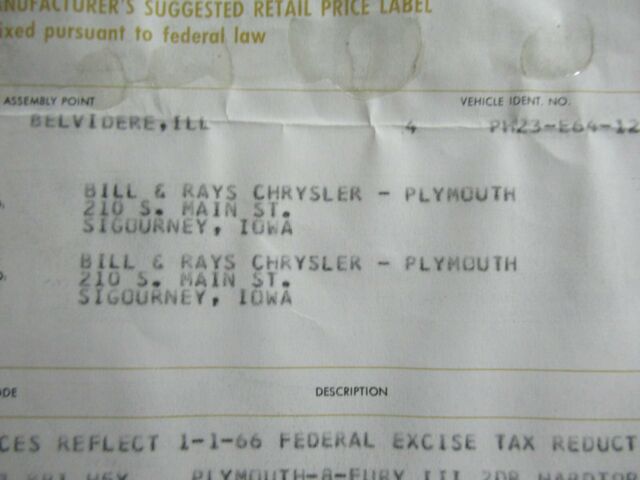 1966 Plymouth Fury vinyl - photo 11