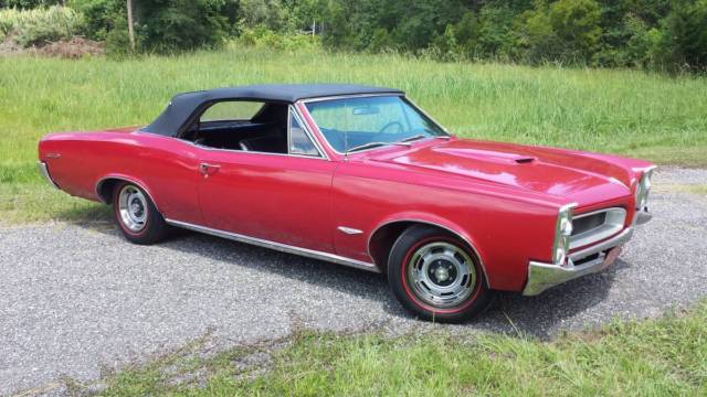 1966 Pontiac GTO Convertible Montero Red Tripower 4 Speed Convertible PHS Docs! 1966 Pontiac GTO Base