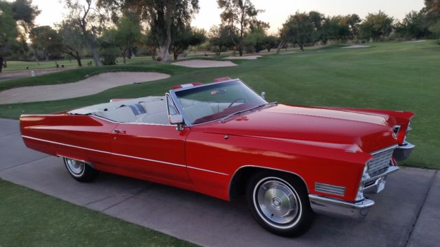 1967 CADILLAC DEVILLE CONVERTIBLE RED / WHITE / RED WHITE INTER. ARIZONA OWNED 1967 Cadillac DeVille Convertible
