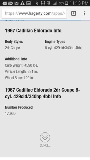 1967 Cadillac Eldorado Base Cruise Control, Power Windows, Power Seats - photo 11