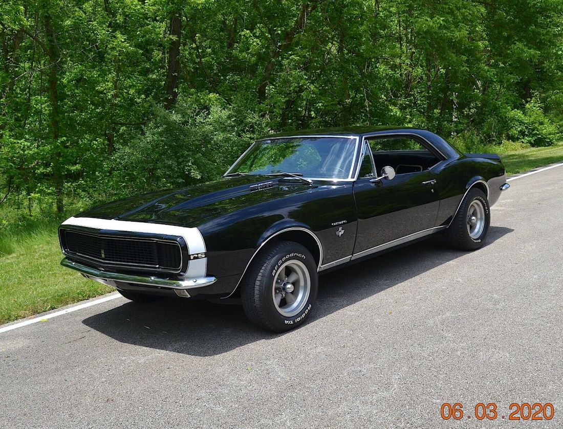 1967 CAMARO RS 327 4SPD 12 BOLT PDB FACTORY TACH GAUGES BEAUTIFUL TUXEDO BLACK 1967 Chevrolet Camaro RS 327 4SPD 12 BOLT PDB FACTORY TACH & GAUGES