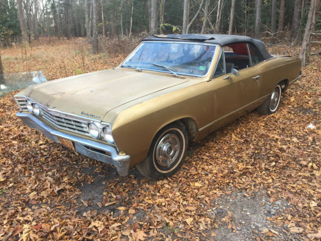 1967 CHEVELLE CONVERTIBLE RAG TOP 67 BARN FIND 1 OWNER ORIGINAL PAINT NR 1967 Chevrolet Chevelle chevelle convertible