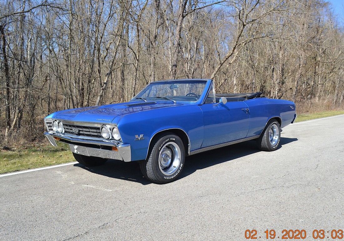1967 CHEVELLE CONVERTIBLE TRIBUTE SS 396 4SPD 12 BOLT BEAUTIFUL MARINA BLUE NICE 1967 Chevrolet Chevelle SS 396 4SPD 12 BOLT PDB FACTORY GAUGES BUCKETS
