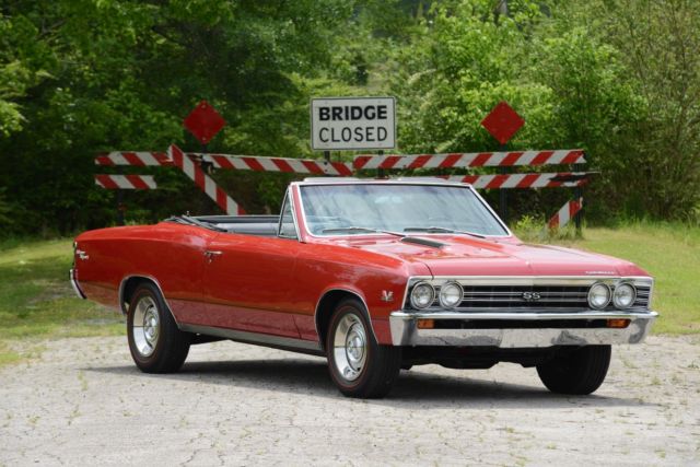 1967 Chevelle SS 396 4 Speed Bolero Red Rare Power Top Convertible SUPERB**138** 1967 Chevrolet Chevelle SS 396