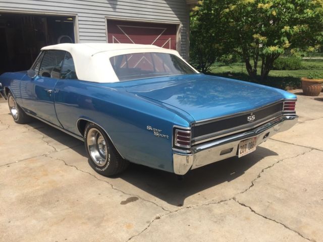 1967 Chevelle SS 396 Convertible 4-speed buckets marina blue 1967 Chevrolet Chevelle