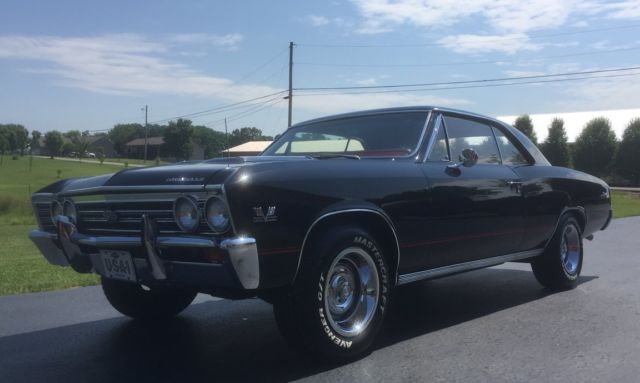 1967 Chevelle SS 396! Vin# 13817! Running 396 Engine, Muncie 4 Spd! Black on Red 1967 Chevrolet Chevelle