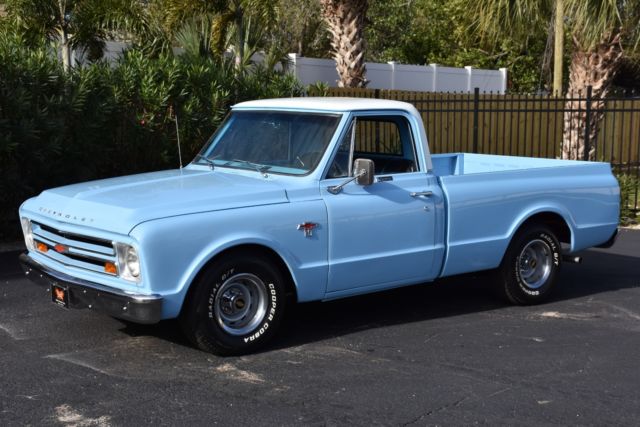 1967 Chevrolet C-10 396C.I. PS PB A/C 0 Blue and White Pick-Up 396C.I. Turbo-Hyd 1967 Chevrolet C-10 396C.I. PS PB A/C