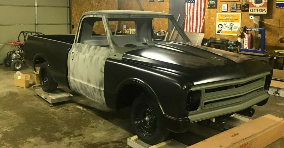 1967 Chevrolet C10 shortbed fleetside pickup rolling & new sheet metal on truck 1967 Chevrolet C/K Pickup 1500