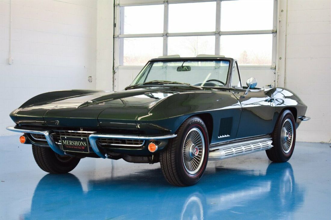 1967 Chevrolet Corvette, 327, 4 Spd, Rare Orig Green on White Color Combination! 1967 Chevrolet Corvette