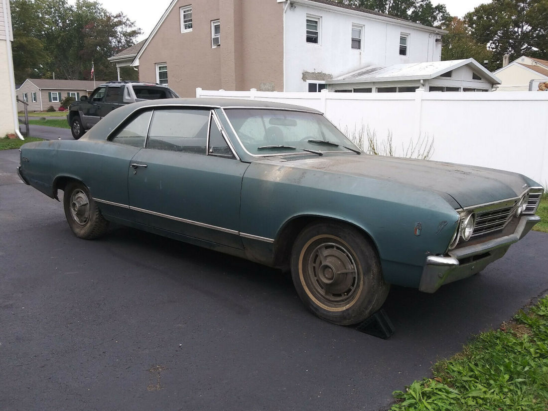 1967 Chevy Chevelle 2dr. hardtop Barn Find! 230/PG 74k solid body/floor/frame! 1967 Chevrolet Chevelle