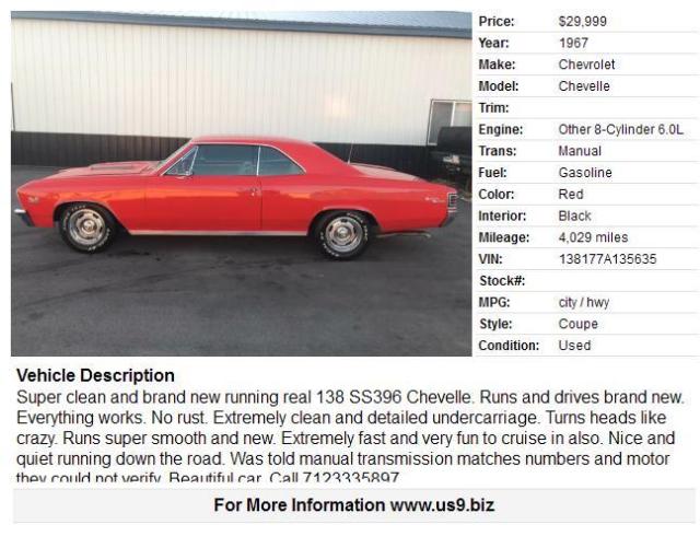1967 Chevrolet Chevelle SS - photo 2