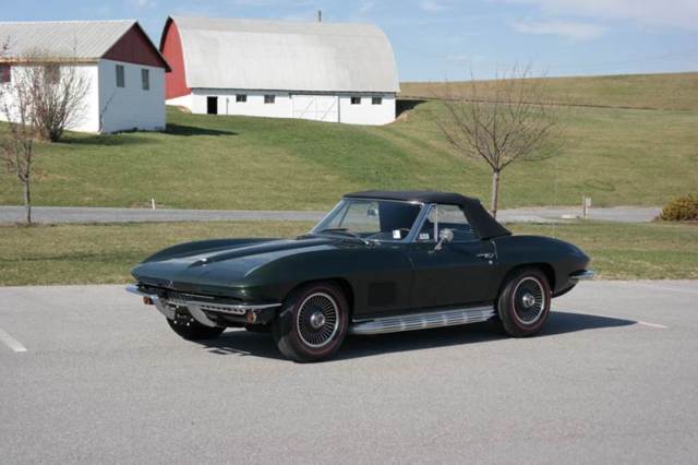 1967 Corvette Convertible *Green/Green*#sMatch300hp*Shoulderbelts*TankSticker 1967 Chevrolet Corvette #s Matching 327ci/300hp Conv Side pipes Bolt Ons