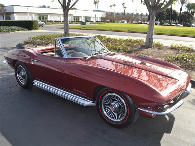 1967 Corvette Convertible, Marlboro Maroon, 327/300hp, 4-spd. 1967 Chevrolet Corvette Convertible