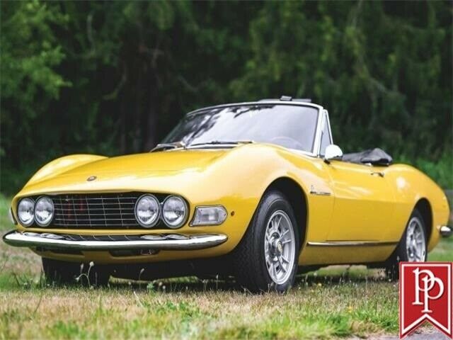 1967 Fiat Dino Spider, Giallo Postiano (Yellow) on black 1967 Fiat Dino Convertible