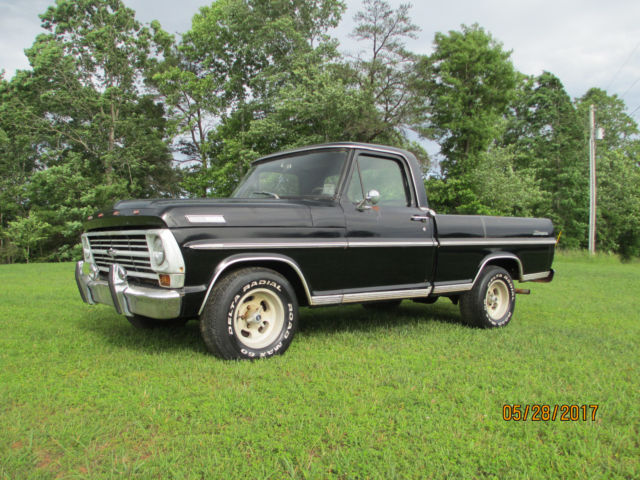 1967 Ford F100 2WD Ranger Shortbed Big Block Auto PS PB A/C Tilt Black on Black 1967 Ford F-100 2WD Ranger Shortbed Big Block Auto PS PB A/C Tilt