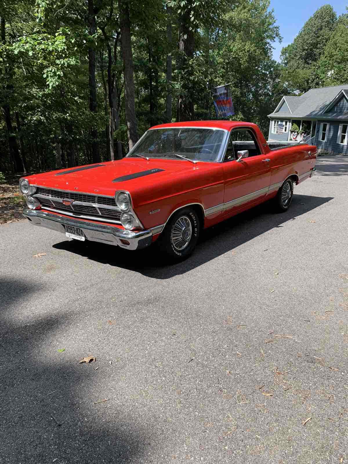 1967 Ford Fairlane XL Ranchero Factory Big Block 4speed Pickup Red RWD Manual XL 1967 Ford Ranchero XL