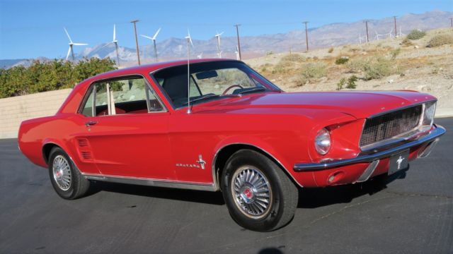 1967 FORD MUSTANG 289 V8 C CODE! CA CAR! POWER STEERING! RED / RED! 1967 Ford Mustang 289 V8 C CODE! CA CAR! POWER STEERING! RED / RED!