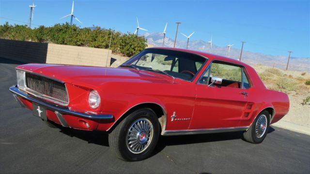 1967 Ford Mustang 289 V8 C CODE! CA CAR! POWER STEERING! RED / RED! - photo 3