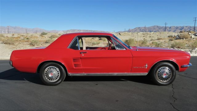 1967 Ford Mustang 289 V8 C CODE! CA CAR! POWER STEERING! RED / RED! - photo 4