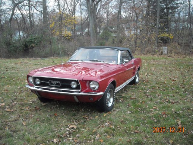 1967 Ford Mustang GT 390 S Code Conv, Rare Garage Find 4sp Black & Red Real Deal 1967 Ford Mustang Deluxe