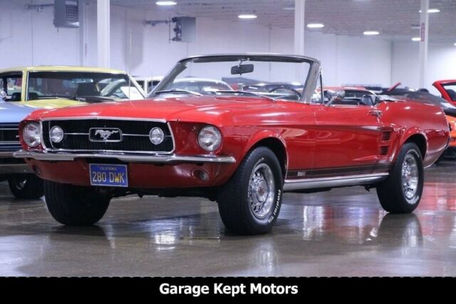 1967 Ford Mustang GT Convertible Red Convertible 289 577 Miles 1967 Ford Mustang GT Convertible