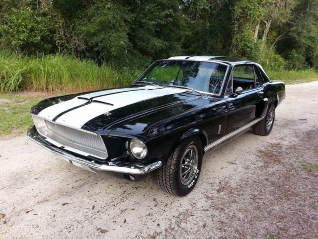 1967 Ford Mustang V8 4 Speed Black Beauty Shelby Stripes 1967 Ford Mustang