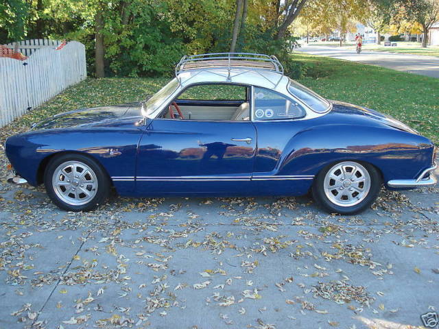1967 Karmann Ghia Coupe Blue/White - restored - mild "Outlaw elements 1.9L Motor 1967 Volkswagen Karmann Ghia Restored