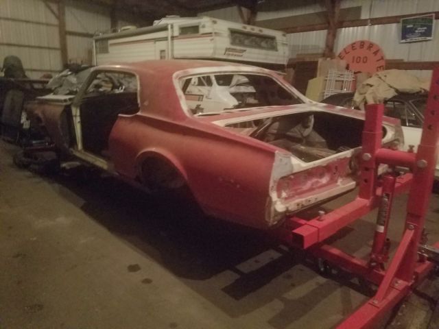 1967 Mercury Cougar XR7 project and Big Red 3 Ton Rotisserie 1967 Mercury Cougar xr7