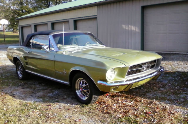 1967 Mustang Convertible 289 automatic in ivy gold 1967 Ford Mustang convertible