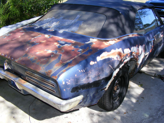 1967 Pontiac Firebird Two Door Project Convertible Car 100 % All Original Parts 1967 Pontiac Firebird Two Door Convertible