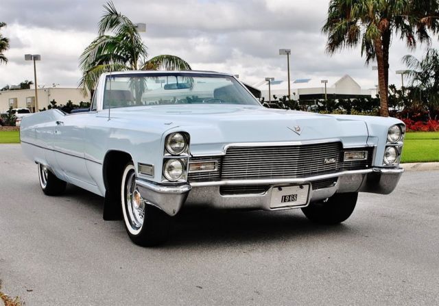 1968 Cadillac Deville Convertible Fully Restored A/C Rare Arctic Blue 1968 Cadillac DeVille Convertible Fully Restored A/C Rare Arctic Blue