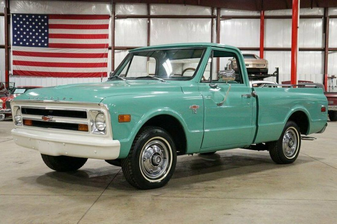 1968 Chevrolet C-10 72872 Miles Sea Mist Green Pickup Truck 250ci Inline-6 3-Sp 1968 Chevrolet C-10