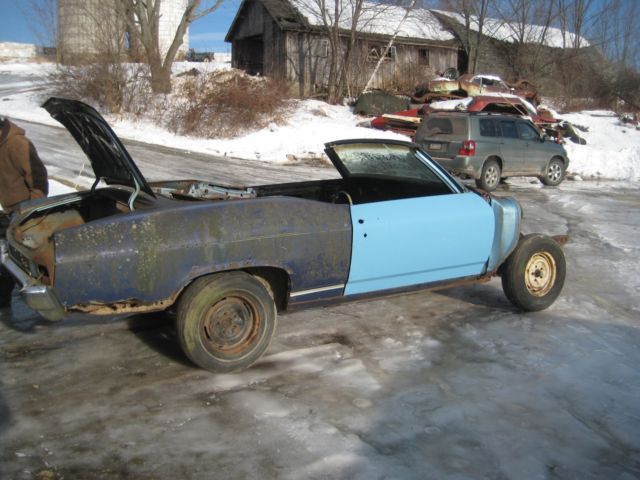 1968 CHEVROLET CHEVELLE CONVERTIBLE NICE FRAME NOS FENDERS RESTORATION PROJECT 1968 Chevrolet Chevelle