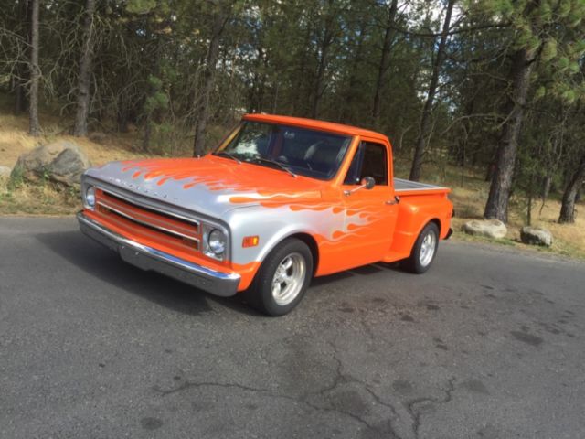 1968 Chevy C10 Stepside Pickup Truck Chevrolet Short Box C-10 Orange auto 350 1968 Chevrolet C-10