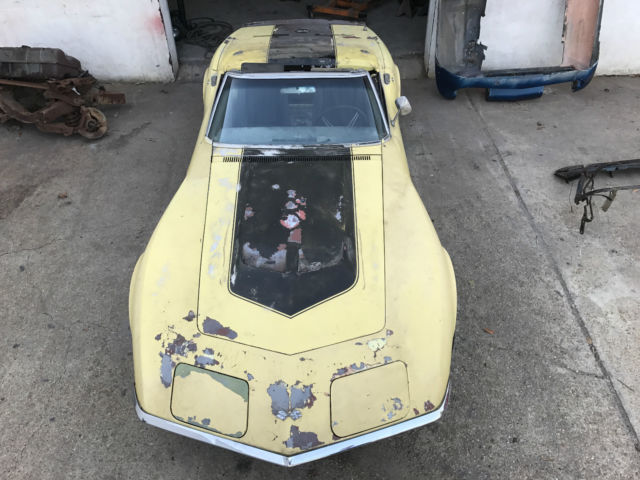 1968 CORVETTE CONVERTIBLE PROJECT CAR WAS 427/390 4 SPEED SPEED WARNING RUSTY!!! 1968 Chevrolet Corvette SAFARI YELLOW