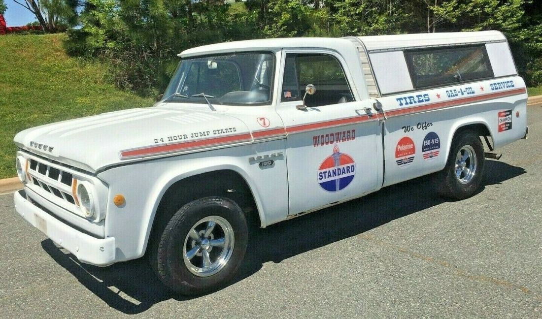 1968 DODGE D100 PICK UP TRUCK STANDARD GASOLINE GAS STATION RAT ROD GASSER PUSH 1968 Dodge Other Pickups D100