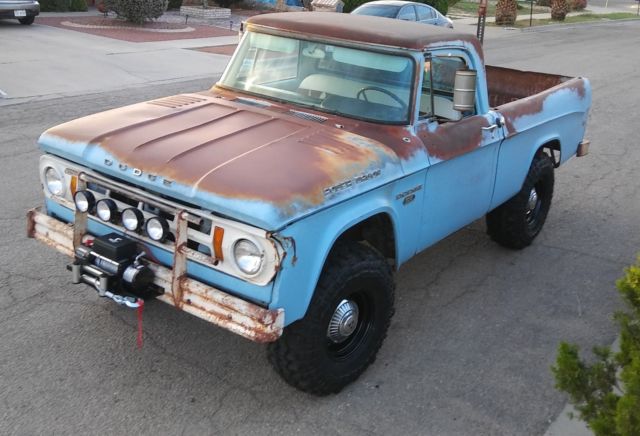 1968 DODGE POWER WAGON 4X4 RAT ROD 1968 Dodge Power Wagon W100 Patina Shop Truck 4X4