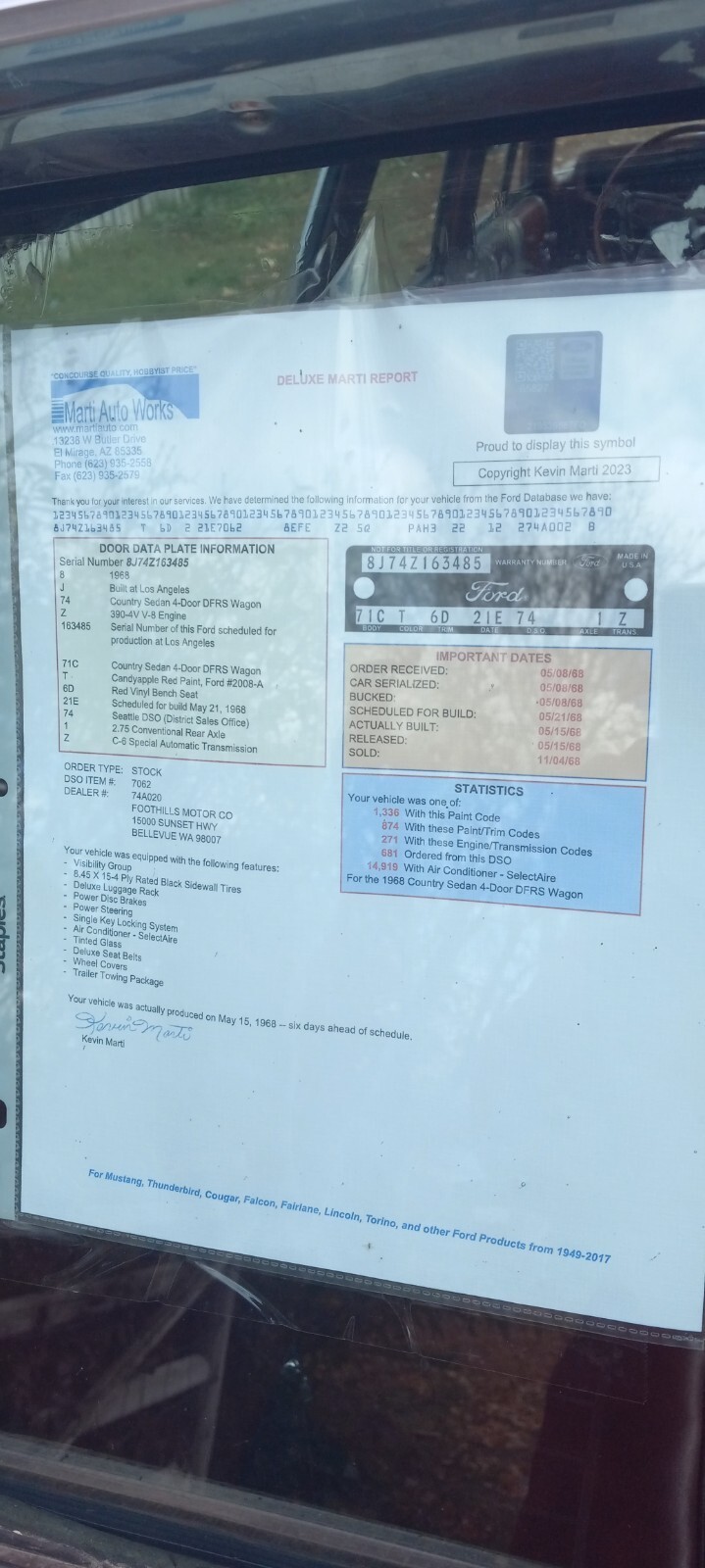 1968 Ford Country Sedan DFRS Wagon All Original Trim ..... Amazing Condition - photo 6