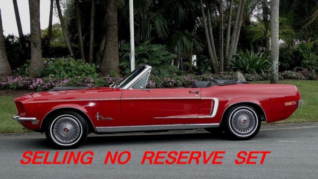 1968 FORD MUSTANG CONVERTIBLE 289 V8 AUTOMATIC RED OUT NICE BLACK IN NO RESERVE 1968 Ford Mustang LIKE NEW BLACK INTERIOR