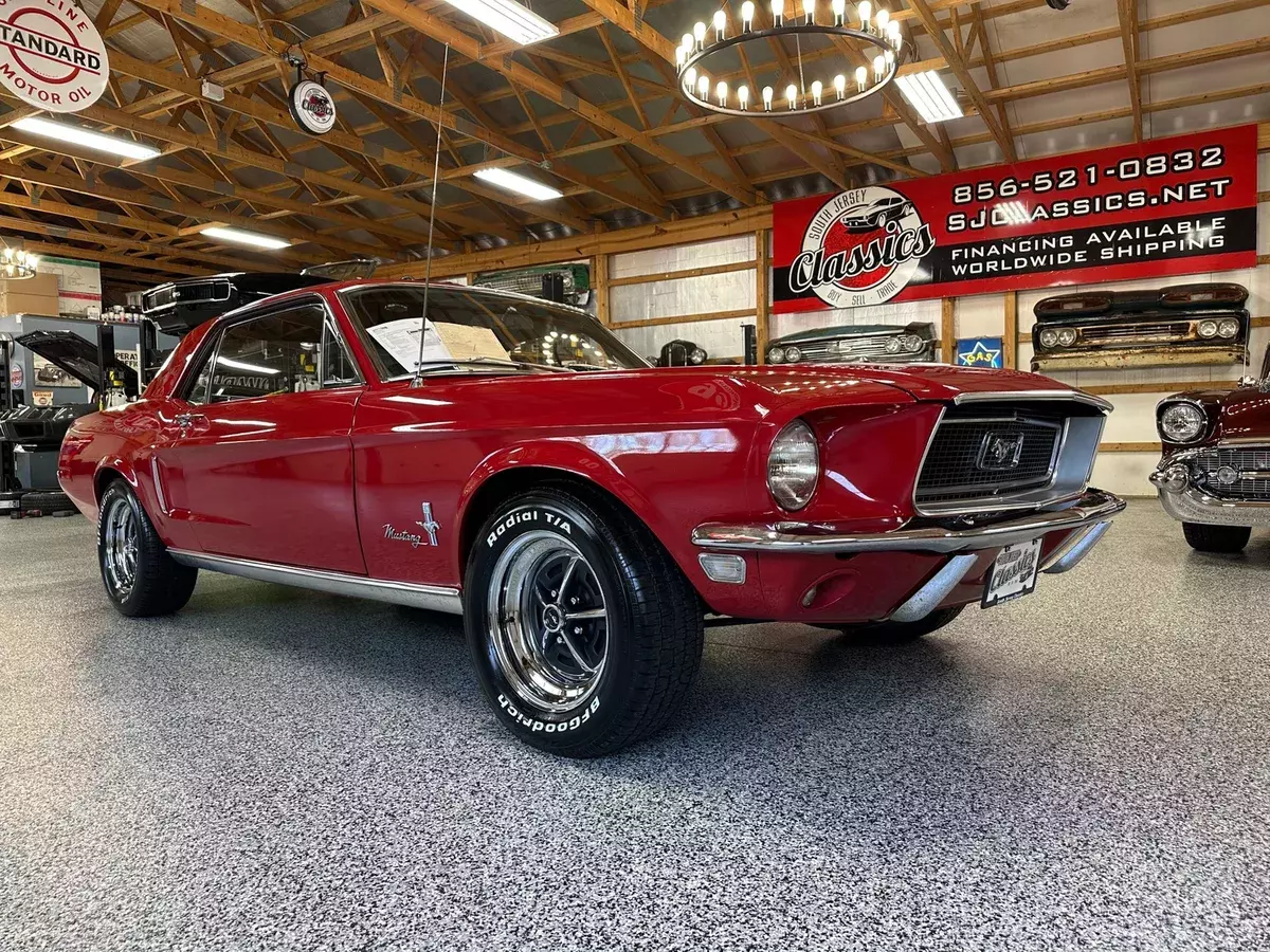 1968 Ford Mustang Hardtop Factory J Code 302 V8 PS Candy Apple Red 1968 Ford Mustang Factory J Code 302 V8 Automatic PS Candy Apple Red