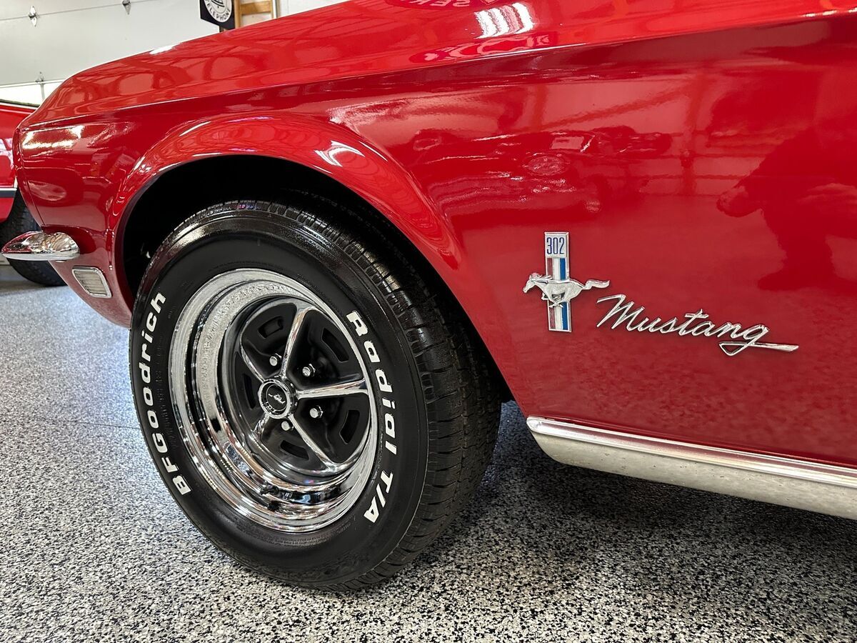 1968 Ford Mustang Factory J Code 302 V8 Automatic PS Candy Apple Red - photo 8