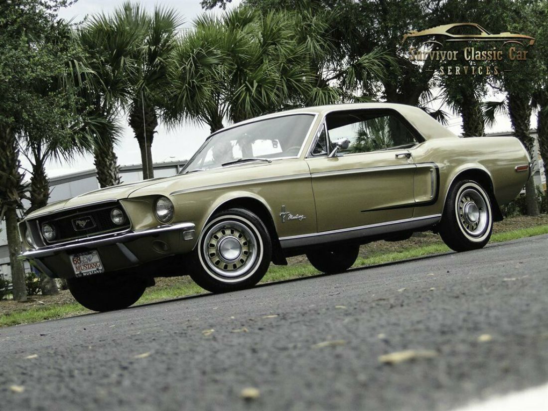 1968 FordMustangCoupeGoldSurvivor Classic Car Services LLC 1968 Ford Mustang Coupe