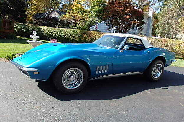 1968 Frame Off Convertible 425hp Big Block 454 4spd Blue White Top Head Turner 1968 Chevrolet Corvette