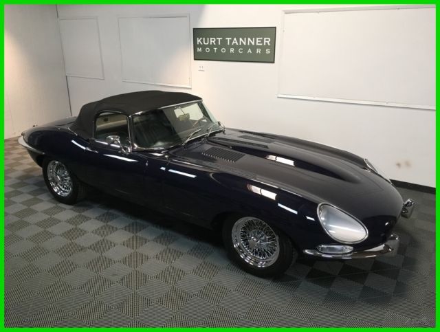1968 JAGUAR E-TYPE XKE 4.2 LITER SERIES 1.5 ROADSTER. DARK BLUE WITH GREY TRIM. 1968 Jaguar E-Type