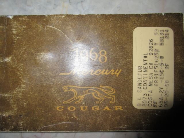 1968 Mercury Cougar DAN GURNEY SPECIAL EDITION - photo 11