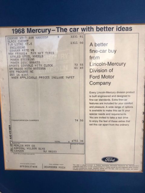 1968 Mercury Cougar GTE - photo 2