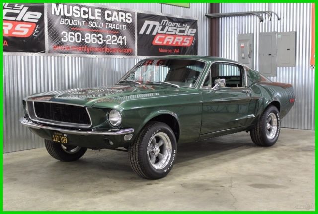 1968 Mustang Fastback Bullitt Build, Highland Green, Torque Thrust Wheels 1968 Ford Mustang 1968 Mustang Fastback Bullitt, Factory V8 Car, Highland Green